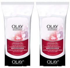 OLAY Regenerist toallitas exfoliantes micro-humedas para limpieza profunda y piel más suave.