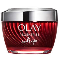 Olay Regenerist Whip, envase-jarrón, ofrece sensación ligera y rápida absorción para la piel.