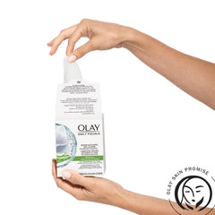 Toallitas faciales Olay sensibles en empaque, útiles para limpieza diaria suave.