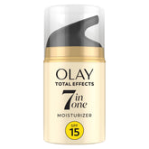 Olay Total Effects 7-en-1, crema con SPF 15, piel más luminosa y suave al tacto.