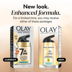 Olay Total Effects crema sin perfume con SPF 15 para piel sensible y calmada.