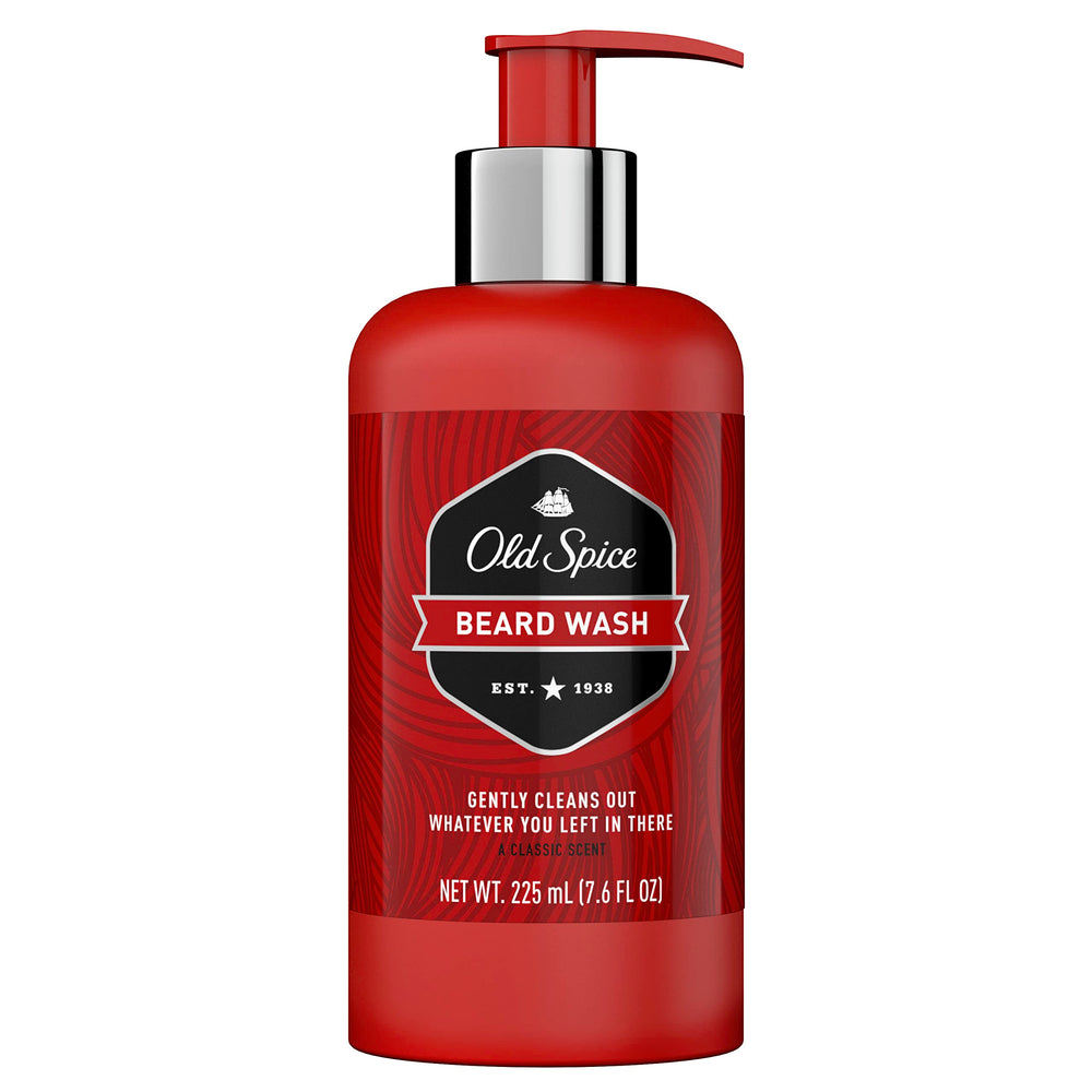 Old Spice barba lavado botella, limpieza suave para la barba.