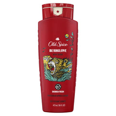 Old Spice Bearglove, botella de ducha roja para limpieza eficaz