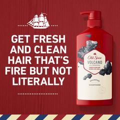 Old Spice Charcoal Champú, aroma cítrico y ambarino para uso diario.