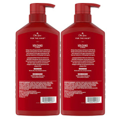 Old Spice Charcoal Champú, botellas dobles visibles, deja sensación de limpieza duradera.