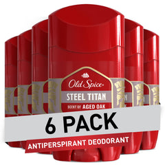Old Spice desodorante antitranspirante acero titan, acabado sin manchas para uso diario.