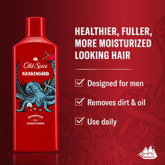 Étiquette Krakengard affichant le logo Old Spice sur le flacon.