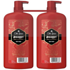 Gel de ducha Old Spice Swagger para hombre con aroma a cedro y lima, frescura duradera.