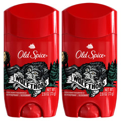 Desodorante Old Spice Wolfthorn invisible en barra, pack de 2, empaque visible desde el frente.
