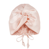 OLESILK Bonete de seda rosa con ajuste para dormir cómodo y suave.