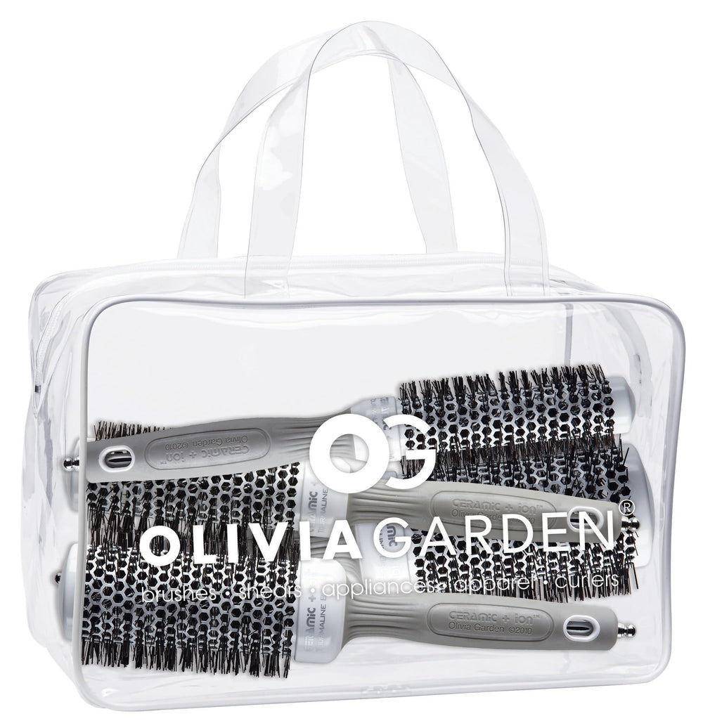 Olivia Garden CI-25 frente del cepillo térmico redondo con cerámica para peinado rápido