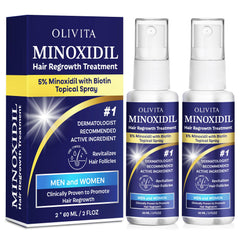 OLIVITA minoxidil spray bottle for easy daily use supporting hair regrowth.