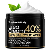OLLM crema urea 40% para pies, enfoque talones agrietados y piel más suave.