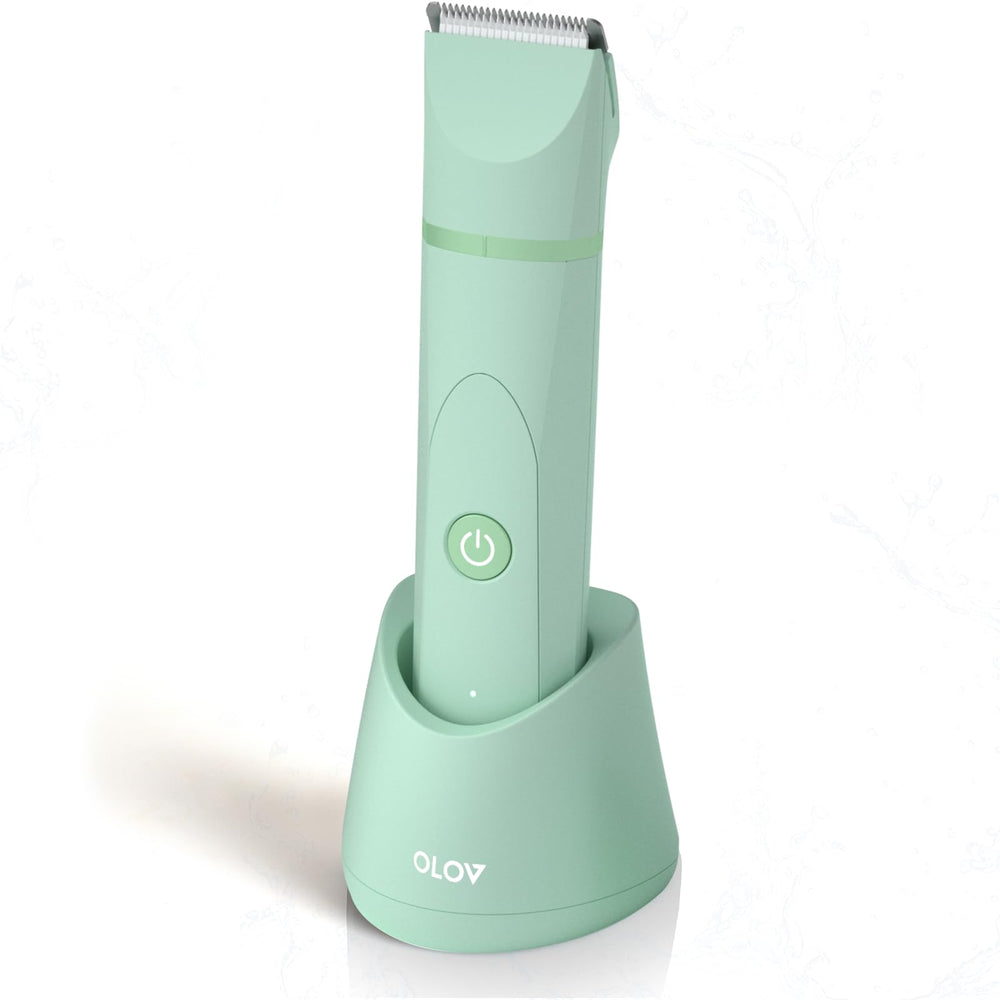 OLOV cortapelos para cuerpo y bikini con cabezal cerámico intercambiable para recorte suave.