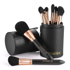 OMANIAC brochas profesionales 12 piezas con estuche negro para un acabado impecable.