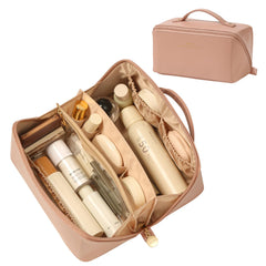 Omeily bolsa de maquillaje de viaje con gran capacidad para cosméticos.