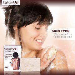 OMIC Lighten-Up jabón exfoliante lactico con albaricoque exfolia suavemente y cuida la piel