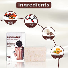 OMIC Lighten-Up jabón exfoliante lactico espuma cremosa limpia suavemente la piel