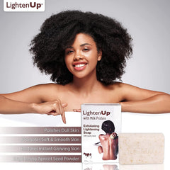 OMIC Lighten-Up jabón exfoliante lactico con manteca de karité nutre y suaviza la piel
