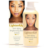 OMIC Lighten-Up loción anti-edad en botella, promueve luminosidad y tono uniforme.