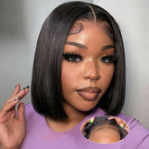 Omswet Wear and Go Bob Wig with 5x5 HD lace closure for a natural look and daily wear.