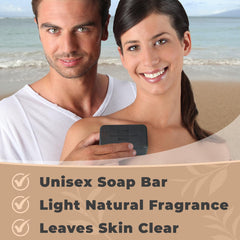 One With Nature Jabón carbón activado: sal del Mar Muerto para exfoliar suave.