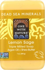 Savon One With Nature Mer Morte Citron-Sauge – barre, soin doux pour peaux sèches.