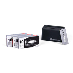 Lame Feather FHS-10 OneBlade, rasoir de précision pour un rasage net.