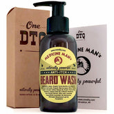 OneDTQ Medicine Man's Itchy Beard Wash bottle-top view for easy daily dispensing