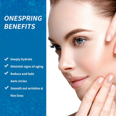Onespring parches de gel para ojos, contienen colágeno natural para soporte y nutrición.