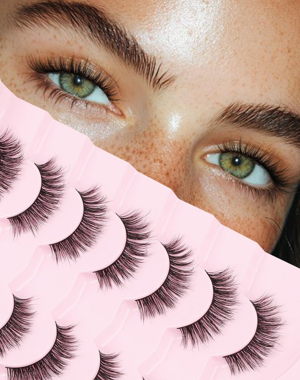 Pestañas Onlyall con efecto pluma para un look natural y ligero.