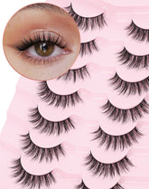 Onlyall Pestañas Naturales Wispy — banda delgada para un aspecto natural y cómodo.