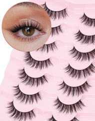 Onlyall Pestañas Naturales Wispy — banda delgada para un aspecto natural y cómodo.