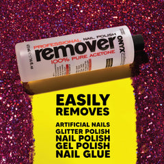 Onyx Professional removedor de esmalte para uñas artificiales y gel con acetona pura