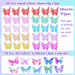 Pinzas mariposa 3D de tela de OOPPOO para un look elegante