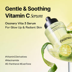 OOZNARY Vita 3 Serum, aplicación manual destacada, absorción suave y rápida.
