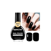 OpenLive Esmalte Negro 16.5 ml, botella brillante para manicura diaria.