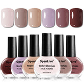 OpenLive set de esmaltes rosado neutro para uñas, seis colores para uso diario.