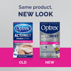 Optrex ActiMist spray ocular para alivio inmediato de ojos irritados.