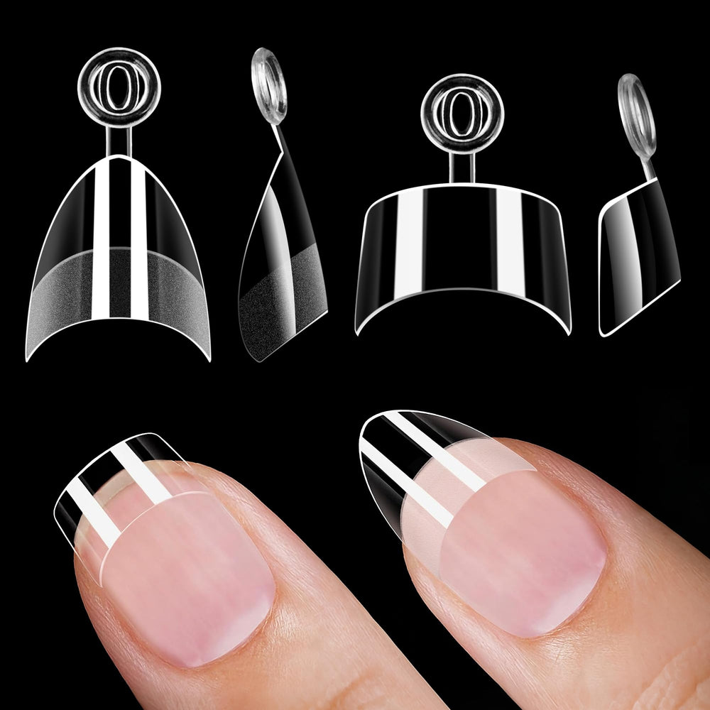 Oquml tips de uñas almendra cuadradas extra cortas, ajuste rápido para uñas pequeñas.