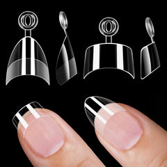 Oquml tips de uñas almendra cuadradas extra cortas, ajuste rápido para uñas pequeñas.