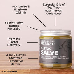 Ora's Amazing Herbal baume tatouage application facile sur peau irritée