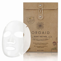 ORGAID mascarilla orgánica en caja, ideal para rutina diaria de cuidado facial.