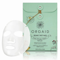 ORGAID mascarilla de hojas orgánicas antienvejecimiento para piel radiante.