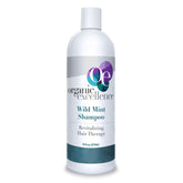 Organic Excellence Wild Mint Rosemary shampoo bottle shows a refreshing, toxin-free formula.