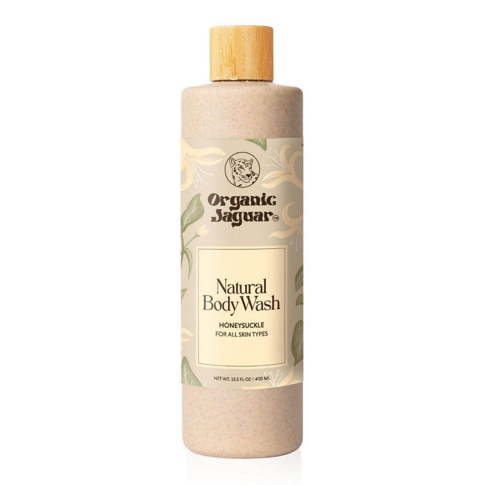 Organic Jaguar jabon corporal en botella para uso diario sin fragancia.
