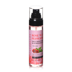 Orientdreads atomizador agua de rosas muestra hidratación para cabello y piel.