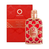 Orientica Amber Rouge perfume botella: diseno lujoso para salidas nocturnas.