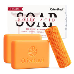 ORIENTLEAF jabón ácido kojico con esponja africana para exfoliar suavemente