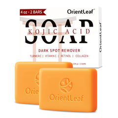 ORIENTLEAF Jabón Kojico Curcuma barra 1: tono uniforme potencial y limpieza suave.